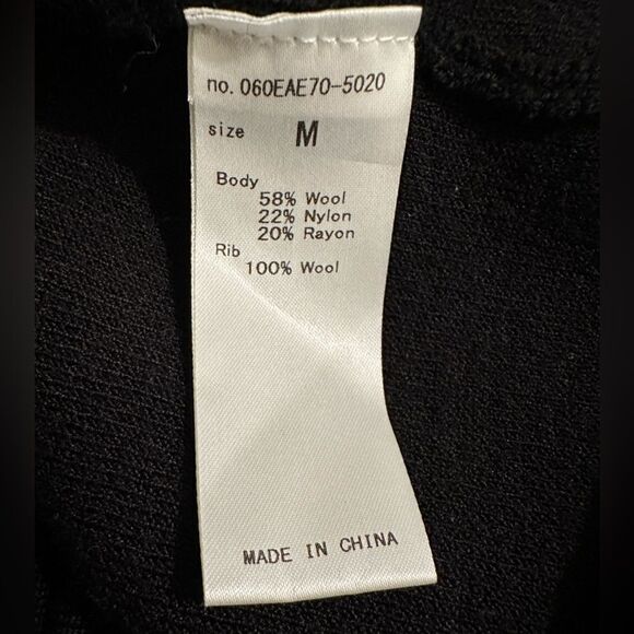 Moussy‎ Studiowear Double Zip Wool Blend Black Sweater Dress Jacket Monochrome - Picture 8 of 8